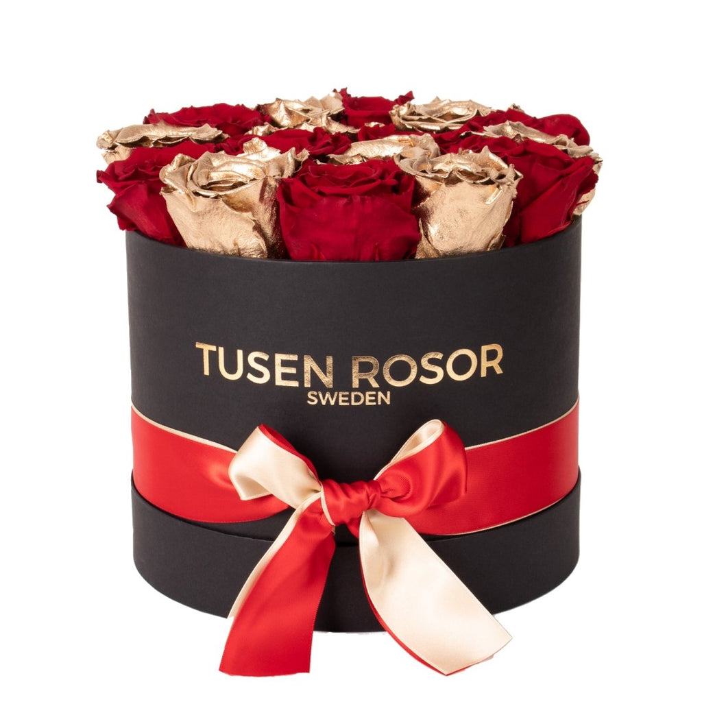 24k guld & röda rosor | Classic box Tusen rosor