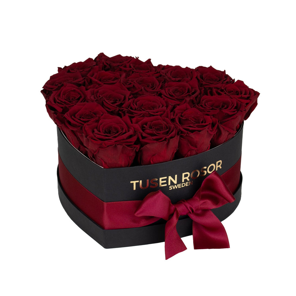 Röda rosor | Hjärtbox Tusen rosor