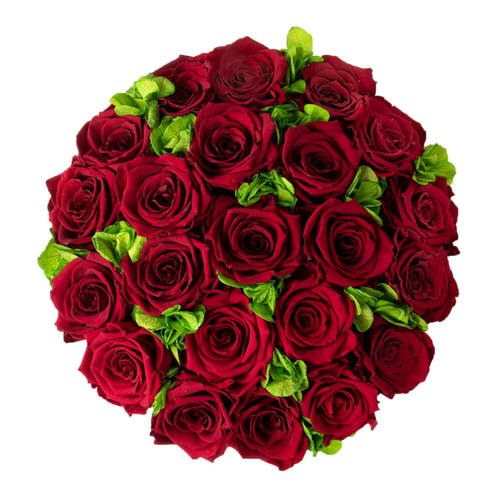 Röda rosor & Hortensia | Classic dome box Tusen rosor