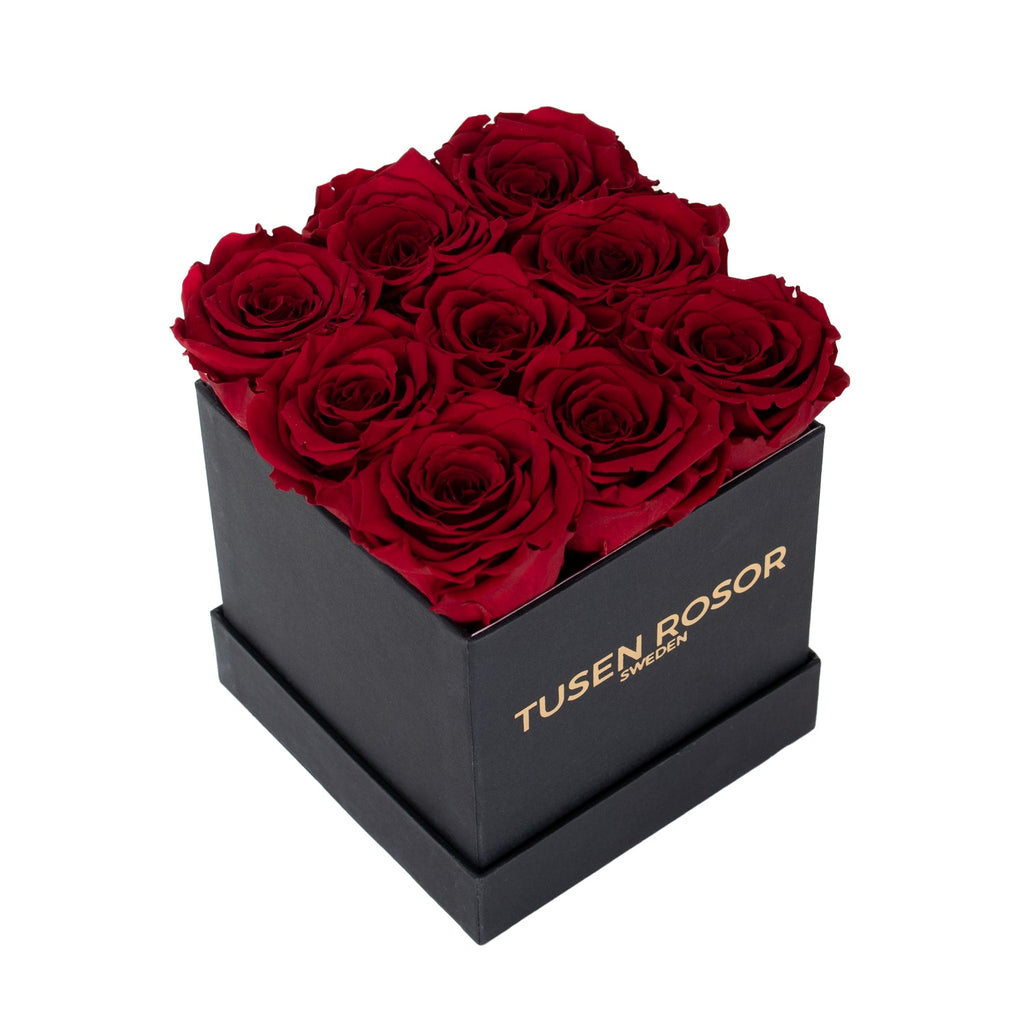 Röda rosor | Kvadrat box Tusen rosor