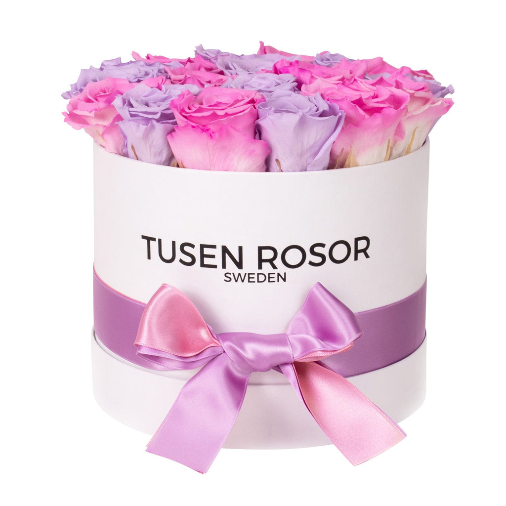 Rosa & lila rosor | Classic box Tusen rosor