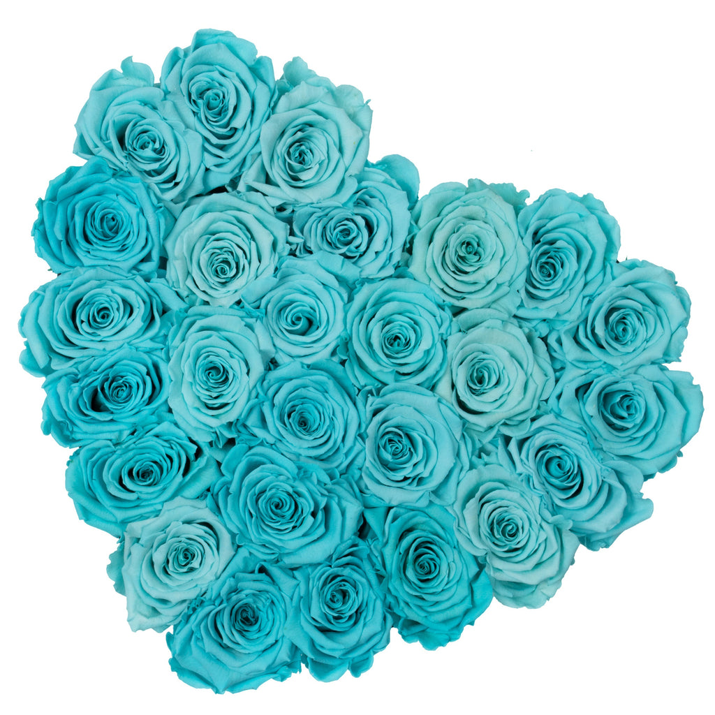 Turkosblå rosor | Hjärtbox Tusen rosor